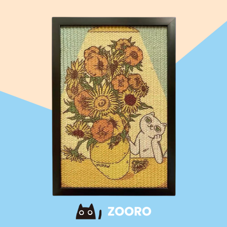 Künstlerisches Katzenkratzbrett zur Wandmontage – Dekoratives Sisal-Kratzbild